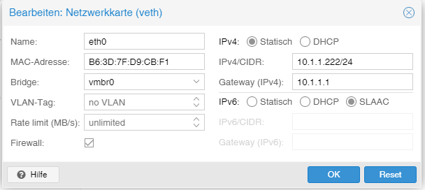 lxc network