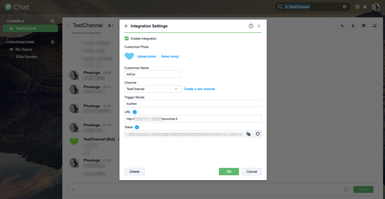 SynoChatIntegrationIncomingSettings